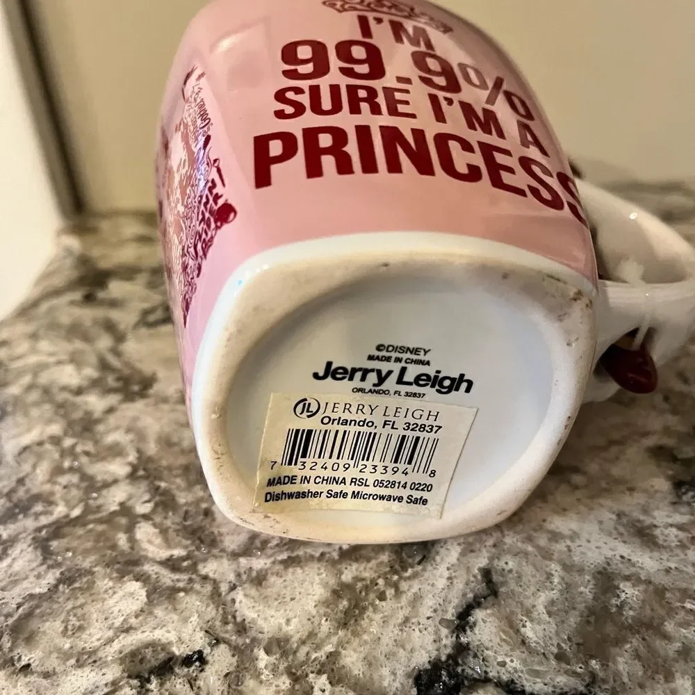 NEW Disney ‘I’m 99.9% Sure I’m a Princess’ Mug w Spoon, Jerry Leigh Design